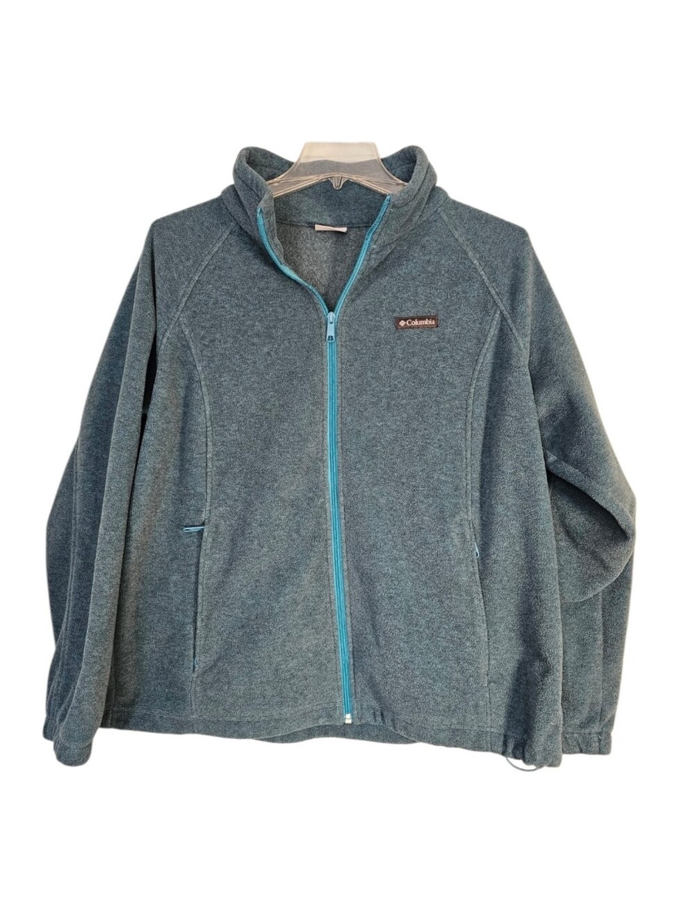 Columbia Zipper Fleece Jacket Blue Green Women's Size 2XL